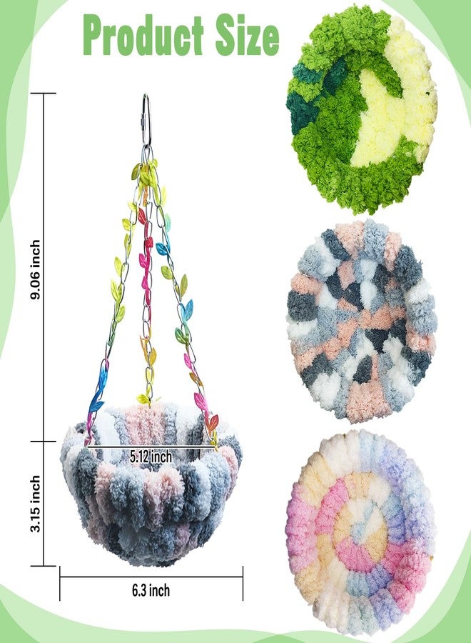 kathson Hanging Bird Bed, Hammock for Cage Winter Warm Bird Plush Nest Parrot Sleeping Bed for Budgie Lovebird Conure Quaker (Diameter 6.3 in, Pink) - Image 2